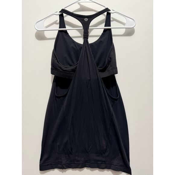 Lululemon No Limits Tank Top Black Size 4 Built-In Bra Racerback - Picture 2 of 7